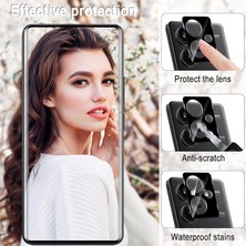 MTK Moveteck Xiaomi Redmi Note 13 Pro+ Plus 5g Uyumlu Siyah Çerceveli Kamera Lens Koruyucu Temperli Cam 3D Lens Camı Tam Kaplar