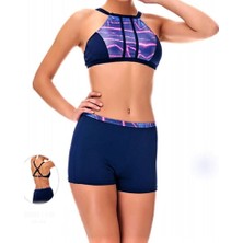 SUNSURF Şortlu Yüzücü Bikini  Takımı Lacivert