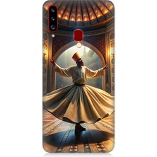 Teknomeg Samsung Galaxy A20S Uyumlu Mevlevi Semazen Desenli Silikon Kılıf