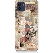 Teknomeg Samsung Galaxy A03 Uyumlu Mektup Kelebek Çiçek Desenli Silikon Kılıf