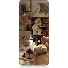 Teknomeg Samsung Galaxy A02 Uyumlu Sevgili Aşık Ayılar Desenli Silikon Kılıf