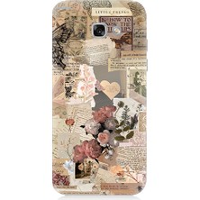 Teknomeg Samsung Galaxy A7 2017 Uyumlu Mektup Kelebek Çiçek Desenli Silikon Kılıf