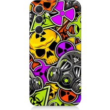 Teknomeg Samsung Galaxy A14 Uyumlu Radyasyon ve Maskeler Desenli Silikon Kılıf