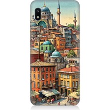 Teknomeg Samsung Galaxy A10 Uyumlu Eski Cami ve Mahalle Desenli Silikon Kılıf