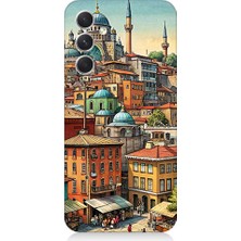 Teknomeg Samsung Galaxy A54 Uyumlu Eski Cami ve Mahalle Desenli Silikon Kılıf