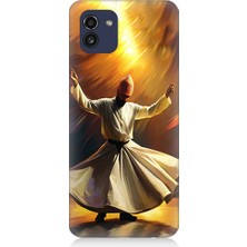 Teknomeg Samsung Galaxy A03 Uyumlu Semazen Yapan Mevlevi Desenli Silikon Kılıf