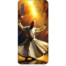 Teknomeg Samsung Galaxy A7 2018 Uyumlu Semazen Yapan Mevlevi Desenli Silikon Kılıf