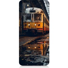Teknomeg Samsung Galaxy A02S Uyumlu Eski Sarı Tren Desenli Silikon Kılıf