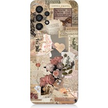 Teknomeg Samsung Galaxy A53 Uyumlu Mektup Kelebek Çiçek Desenli Silikon Kılıf