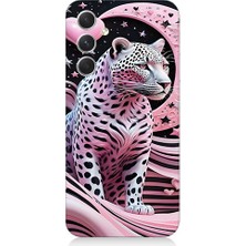 Teknomeg Samsung Galaxy A54 Uyumlu Pembe Leopar Desenli Silikon Kılıf