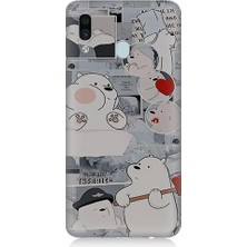 Teknomeg Samsung Galaxy A30 Uyumlu Yaramaz Kutup Ayısı Desenli Silikon Kılıf