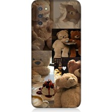 Teknomeg Samsung Galaxy A03S Uyumlu Sevgili Aşık Ayılar Desenli Silikon Kılıf