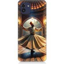 Teknomeg Samsung Galaxy A03 Uyumlu Mevlevi Semazen Desenli Silikon Kılıf