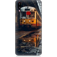 Teknomeg Samsung Galaxy A10S Uyumlu Eski  Metro Istasyonu ve Tren Desenli Silikon Kılıf
