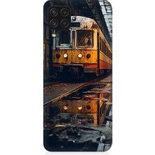 Teknomeg Samsung Galaxy A22 Uyumlu Eski  Metro Istasyonu ve Tren Desenli Silikon Kılıf