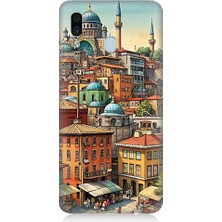 Teknomeg Samsung Galaxy A30 Uyumlu Eski Cami ve Mahalle Desenli Silikon Kılıf