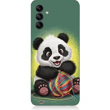 Teknomeg Samsung Galaxy A55 Uyumlu Yavru Panda ve Renkleyip Desenli Silikon Kılıf
