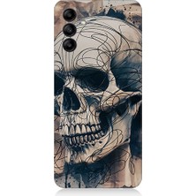 Teknomeg Samsung Galaxy A35 Uyumlu Renkli Kurukafa Desenli Silikon Kılıf