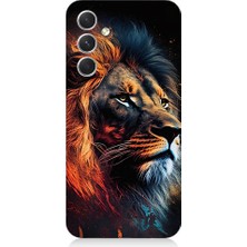 Teknomeg Samsung Galaxy A34 Uyumlu Siyah Fon Aslan Desenli Silikon Kılıf