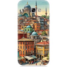Teknomeg Samsung Galaxy A7 2017 Uyumlu Eski Cami ve Mahalle Desenli Silikon Kılıf