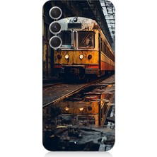 Teknomeg Samsung Galaxy A14 Uyumlu Eski  Metro Istasyonu ve Tren Desenli Silikon Kılıf