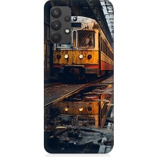 Teknomeg Samsung Galaxy A32 Uyumlu Eski  Metro Istasyonu ve Tren Desenli Silikon Kılıf