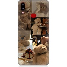 Teknomeg Samsung Galaxy A10S Uyumlu Sevgili Aşık Ayılar Desenli Silikon Kılıf