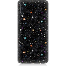 Teknomeg Samsung Galaxy A50 Uyumlu Uzay ve Gezegenler Desenli Silikon Kılıf