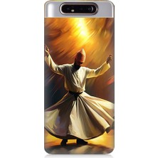 Teknomeg Samsung Galaxy A80 Uyumlu Semazen Yapan Mevlevi Desenli Silikon Kılıf