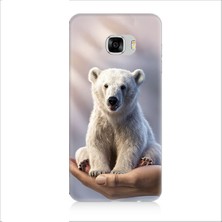 Teknomeg Samsung Galaxy C5 Pro Uyumlu Sevimli Kutup Ayısı  Desenli Silikon Kılıf