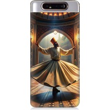 Teknomeg Samsung Galaxy A80 Uyumlu Mevlevi Semazen Desenli Silikon Kılıf