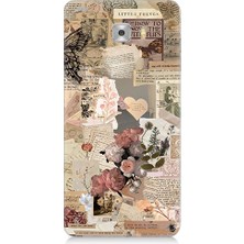 Teknomeg Samsung Galaxy C9 Pro Uyumlu Mektup Kelebek Çiçek Desenli Silikon Kılıf