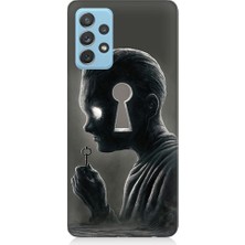 Teknomeg Samsung Galaxy A52 Uyumlu Zihnin Anahtarı Desenli Silikon Kılıf