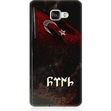 Teknomeg Samsung Galaxy A5 2016 Uyumlu Bayrak ve Göktürkçe Türk Desenli Silikon Kılıf