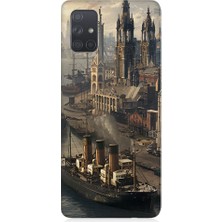 Teknomeg Samsung Galaxy A51 Uyumlu Liman Şehri Desenli Silikon Kılıf