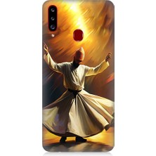 Teknomeg Samsung Galaxy A20S Uyumlu Semazen Yapan Mevlevi Desenli Silikon Kılıf