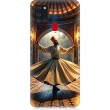 Teknomeg Samsung Galaxy A21S Uyumlu Mevlevi Semazen Desenli Silikon Kılıf