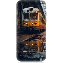 Teknomeg Samsung Galaxy A7 2017 Uyumlu Eski  Metro Istasyonu ve Tren Desenli Silikon Kılıf