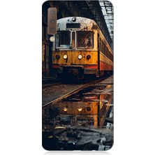 Teknomeg Samsung Galaxy A7 2018 Uyumlu Eski  Metro Istasyonu ve Tren Desenli Silikon Kılıf