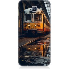 Teknomeg Samsung Galaxy A8 2016 Uyumlu Eski Sarı Tren Desenli Silikon Kılıf