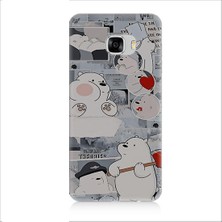 Teknomeg Samsung Galaxy C5 Uyumlu Yaramaz Kutup Ayısı Desenli Silikon Kılıf