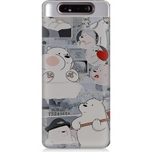 Teknomeg Samsung Galaxy A80 Uyumlu Yaramaz Kutup Ayısı Desenli Silikon Kılıf