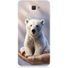 Teknomeg Samsung Galaxy J7 Prime Uyumlu Sevimli Kutup Ayısı  Desenli Silikon Kılıf