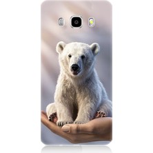 Teknomeg Samsung Galaxy J7 2016 Uyumlu Sevimli Kutup Ayısı  Desenli Silikon Kılıf