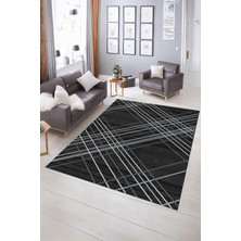 Napoli Home Dijital Baskılı Kaymaz Taban Yıkanabilir Sade Yolluk Mutfak Salon Halısı, N-Sade-39-Antrasit,