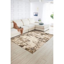 Napoli Home Dijital Baskılı Kaymaz Taban Yıkanabilir Sade Yolluk Mutfak Salon Halısı, N-Sade-25-Kahve,