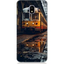 Teknomeg Samsung Galaxy J4 Duo Uyumlu Eski Sarı Tren Desenli Silikon Kılıf