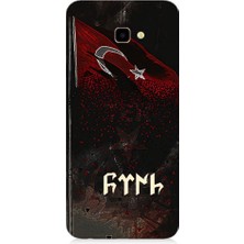 Teknomeg Samsung Galaxy J4 Plus Uyumlu Bayrak ve Göktürkçe Türk Desenli Silikon Kılıf