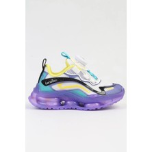 Benetton BNI-10017 Ithal Çocuk Bağcık Mekanizmalı Sneaker-Beyaz Lila