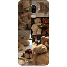 Teknomeg Samsung Galaxy J8 Uyumlu Sevgili Aşık Ayılar Desenli Silikon Kılıf